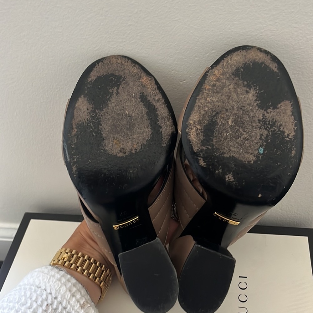 Gucci Quilted Tan high heel sandal - Picture 2 of 5